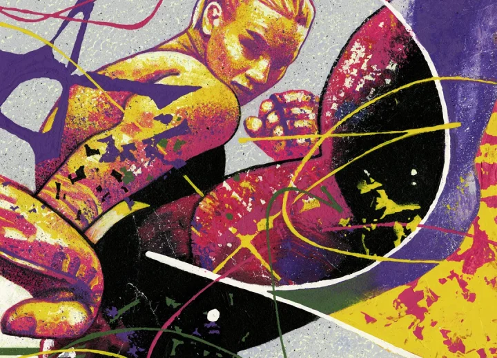 Gian Galang’s painted portrait of Valentina Shevchenko for the UFC/Crypto.com series.