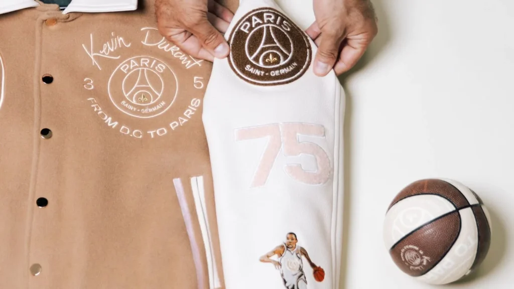 PSG and Kevin Durant campaign with clothing and an Edgar Plans collectible figure