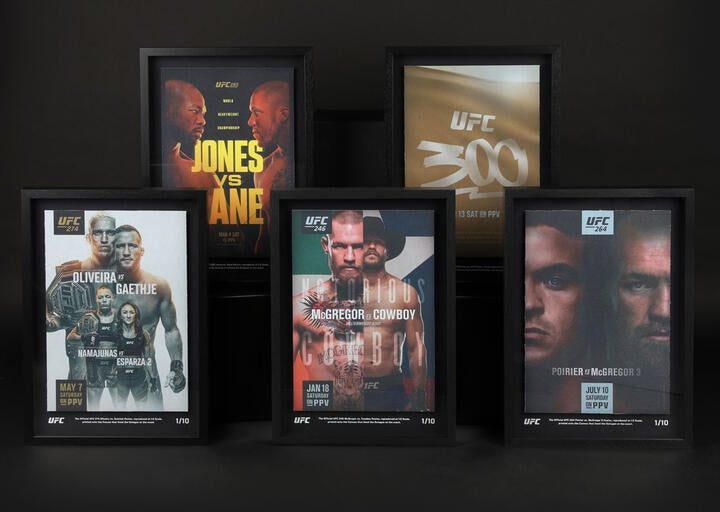Framed UFC Poster on Canvas editions presented together in the official 2024 launch image.