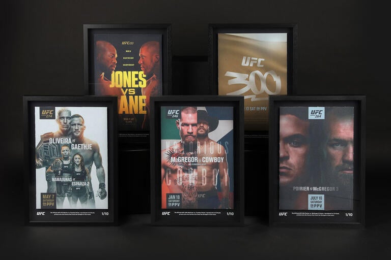 Framed UFC Poster on Canvas editions presented together in the official 2024 launch image.
