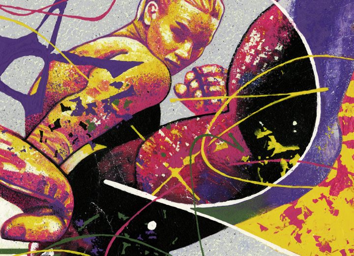 Gian Galang’s painted portrait of Valentina Shevchenko for the UFC/Crypto.com series.