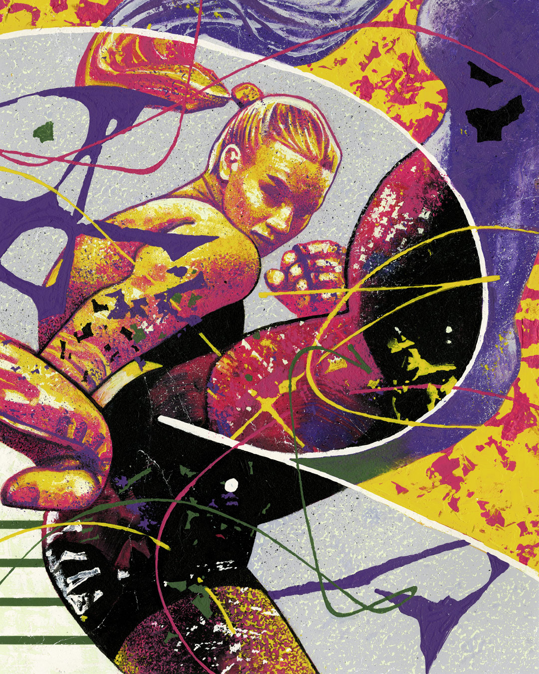 Gian Galang’s painted portrait of Valentina Shevchenko for the UFC/Crypto.com series.